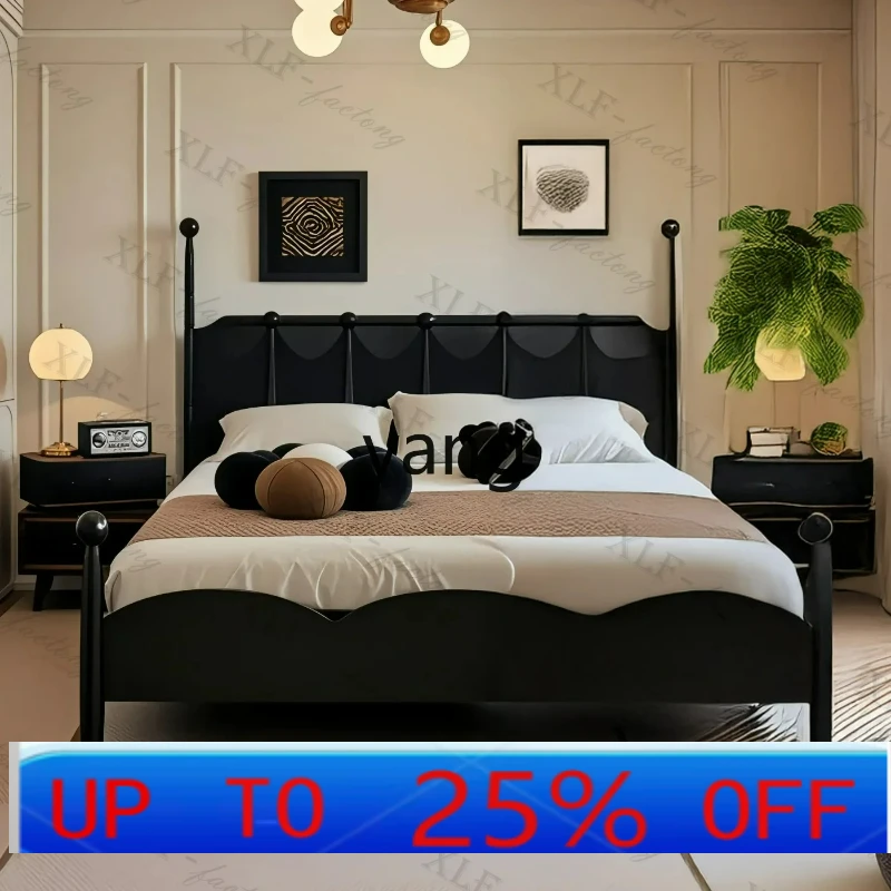LTT solid wood bed simple classic modern light luxury pillar bed
