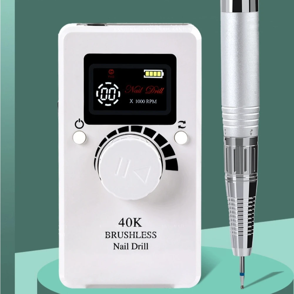 40000 RPM borstelloze elektrische nagelboor draagbare professionele nagelpolijstmachine oplaadbare nagelschuurmachine vijl voor manicure salon gereedschap