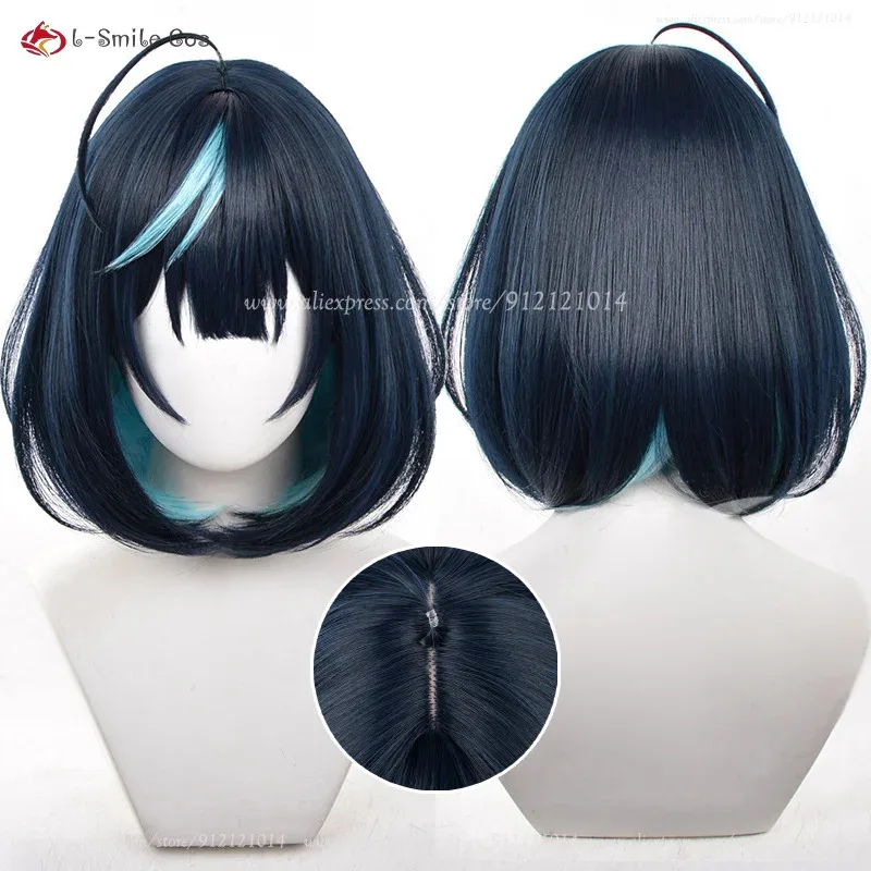 111 www ES ساجيري Esu تأثيري 35 سنتيمتر قصيرة بوبو مقاومة للحرارة الاصطناعية الشعر هالوين شعر مستعار للحفلات + غطاء شعر مستعار