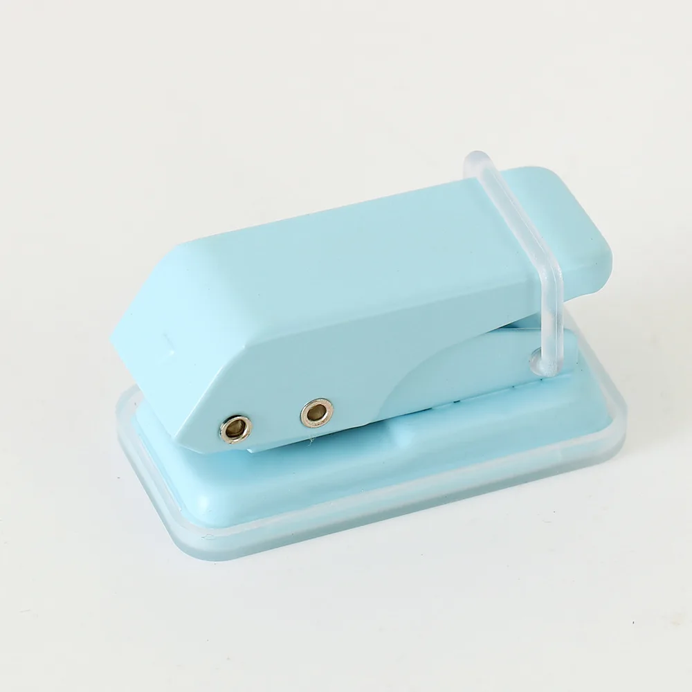 Mini DIY Crafts Single Hole Punch Macaron Color Binding Embossing Tool Manual 1 Hole Mini Paper Punch Student