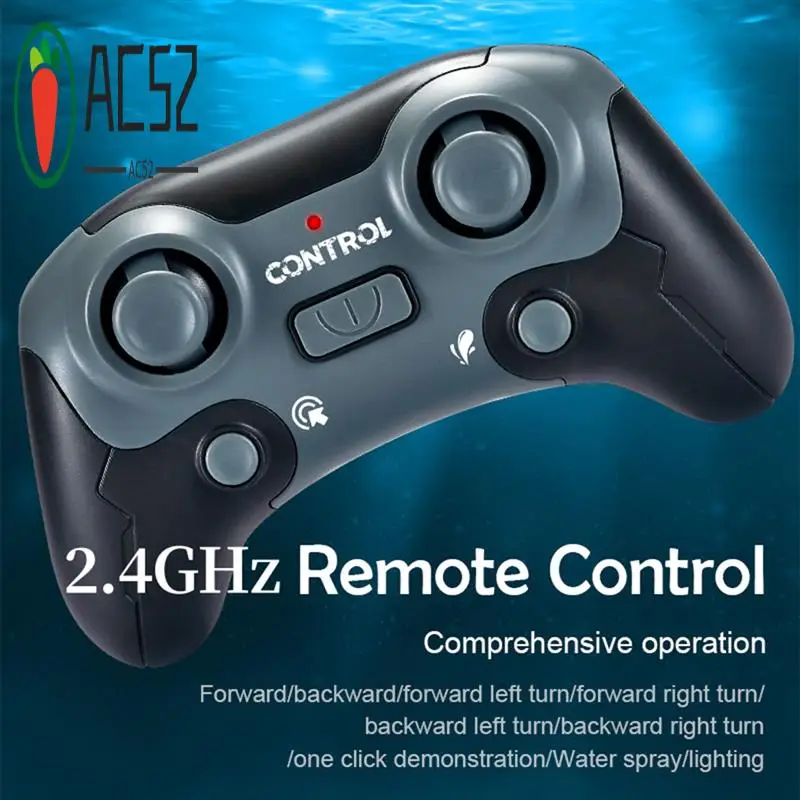 AC52-2.4Ghz Rc Dinosaur Toys Remote Control Boat Waterproof Swimming Pool Lake Bathroom Spray Kids Toys For Boys Gift