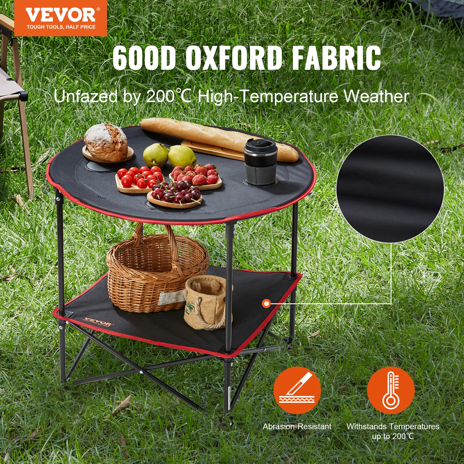 VEVOR Outdoor Camping Folding Table Picnic BBQ Ultralight Foldable Table Barbecue Dinner Desk for Fishing Hiking Lightweight