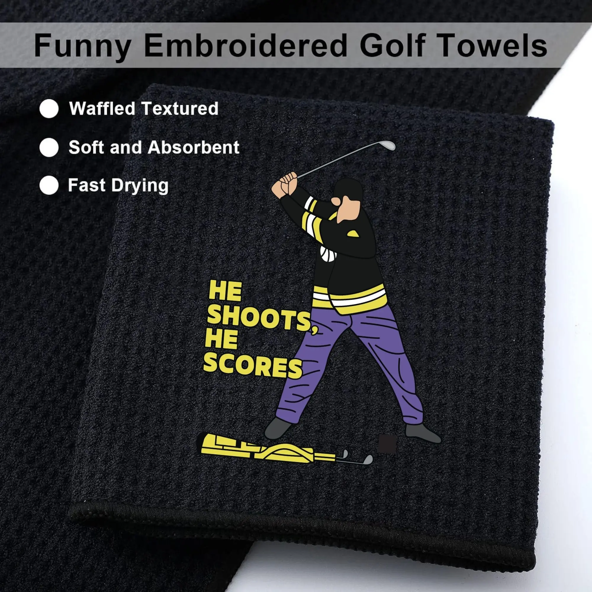 منشفة جولف مضحكة من Happy Gilmore، كبيرة نظيفة، كرة جولف، قوة ممتازة، معدات فائقة الامتصاص، منشفة جولف بتصميم جيلمور للرجال السعيدة #4