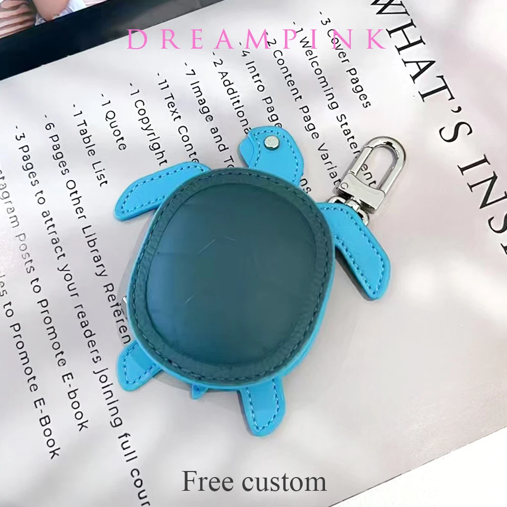 Lovely Animal Earphone Case With Keychain 2025 Luxury Designer Fashion Turtle Shape Leather Small Coin Purse Women Handbag Charm