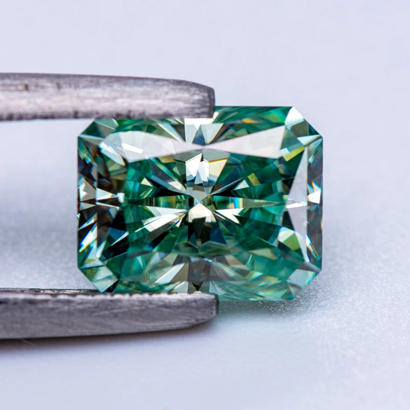 Moissanite Stone Natural Color Yellow Green Radiant Cut Lab Grown Diamond For Woman Charms Jewelry Making With GRA Certificate