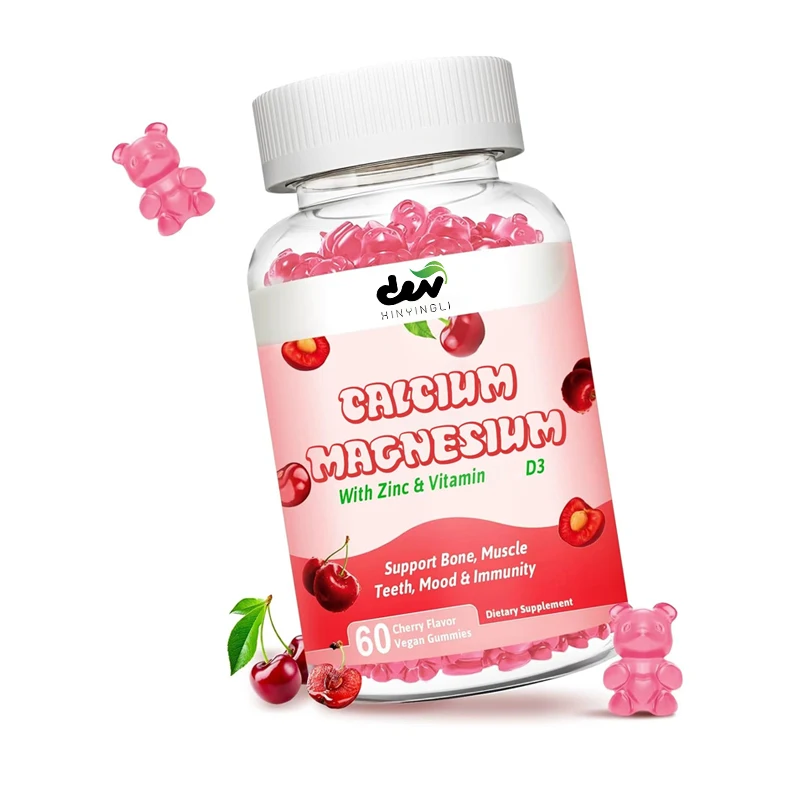 Calcium Magnesium Zinc Gummies, Containing Vitamin D3, Used To Support Muscles and Immunity, 60 Gummies