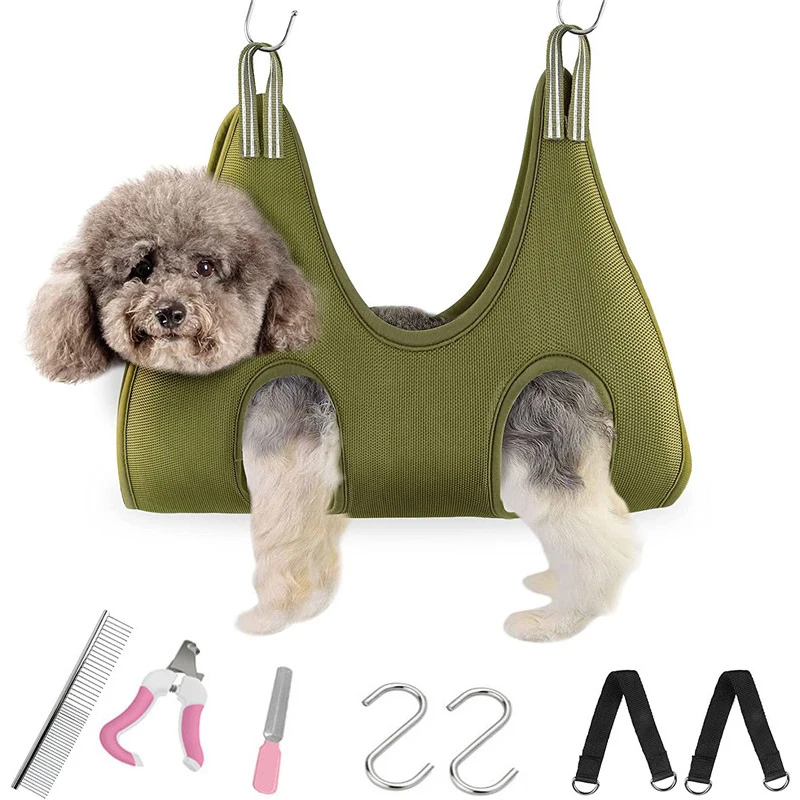 Pet Grooming Hammock Nail Trimming Dog Cat Beauty Hammock Anti Scratch Bag Dog Restraint Bag Bathing Accessory Pruning Tool Set