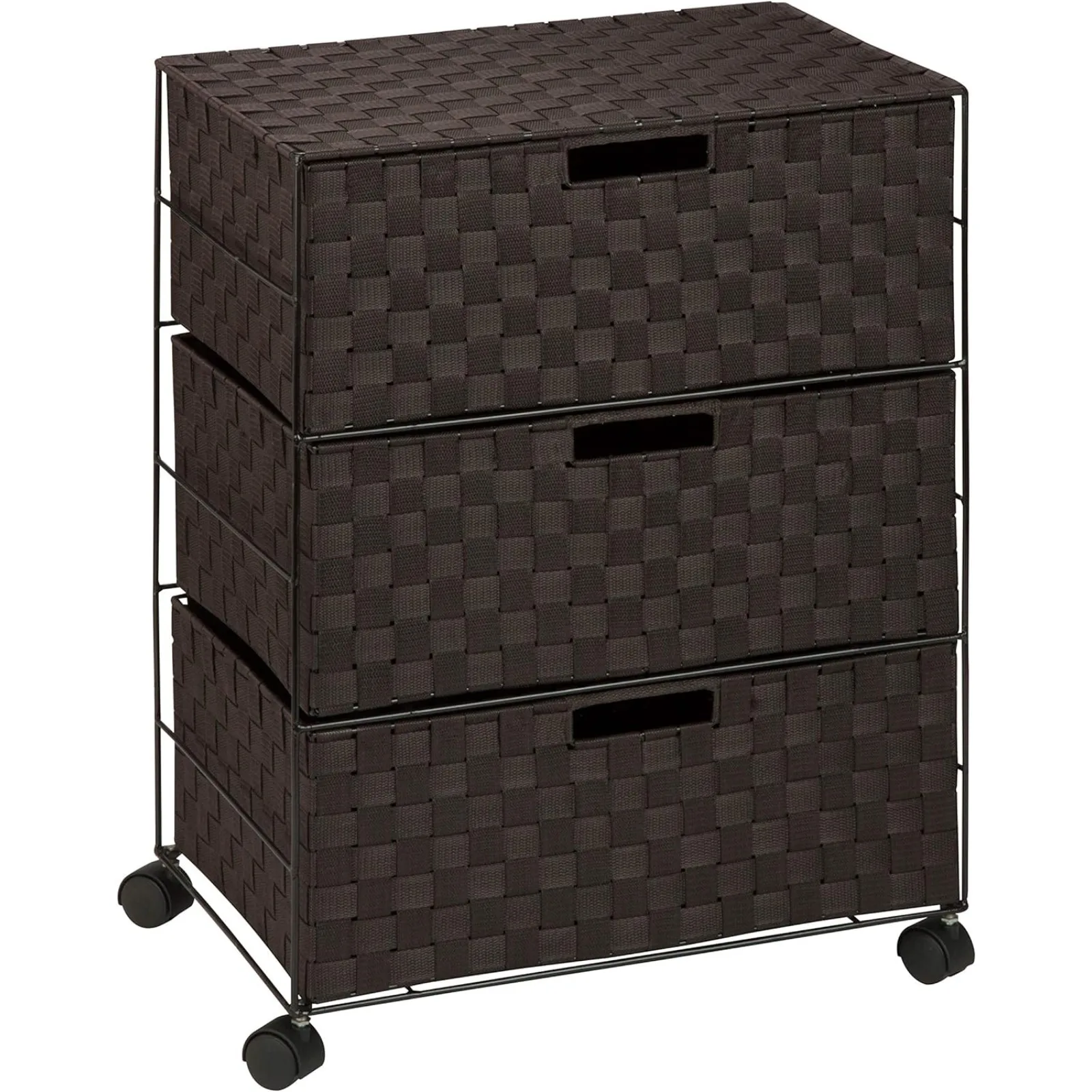 

US Double Woven 3-Drawer Chest Storage Organizer, Espresso Brown, 19.5L x 13W x 26H