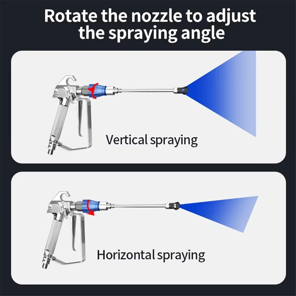 ABNJ بخاخ طلاء بدون هواء 360 درجة مروحة محور دوران محول عالمي قطب تمديد تحكم تدوير زاوية مختلفة