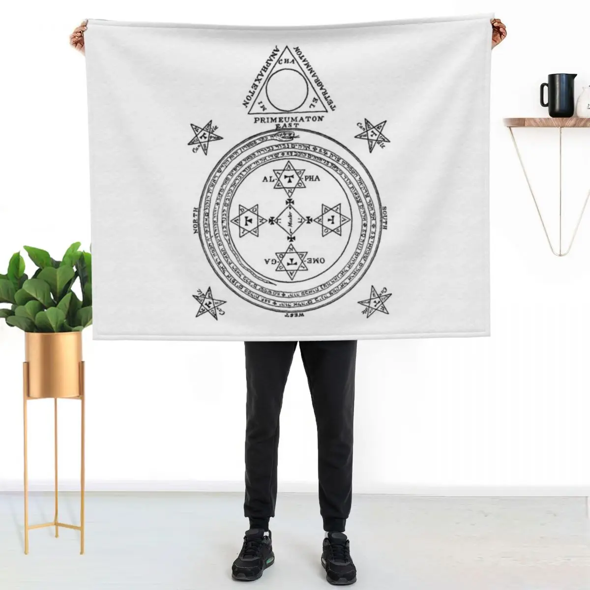 

King Solomon Magic Circle Throw Blanket Cozy Light Blanket for Travel Camping Picnic