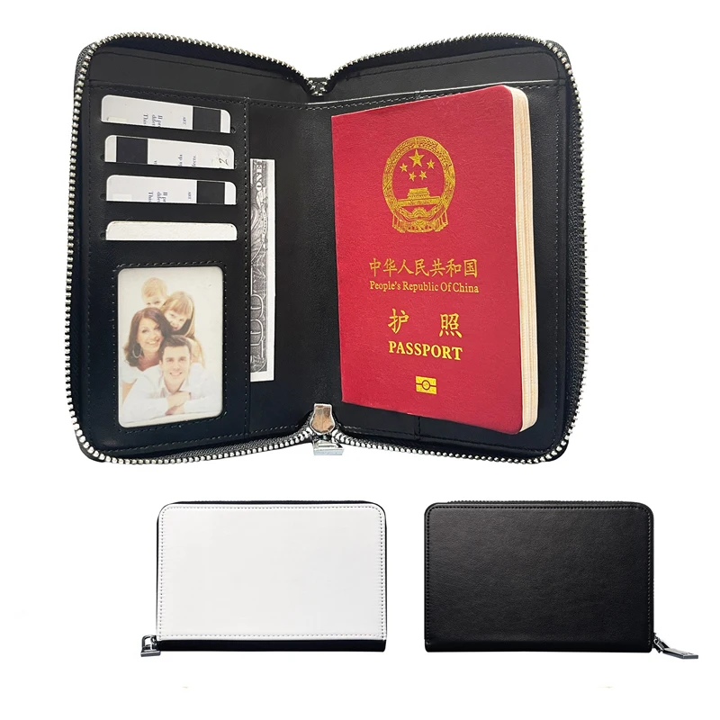 

Free Shipping 4pcs/lot Sublimation Blank Passport Cover Bag With Zipper DIY Travel Passport Holder