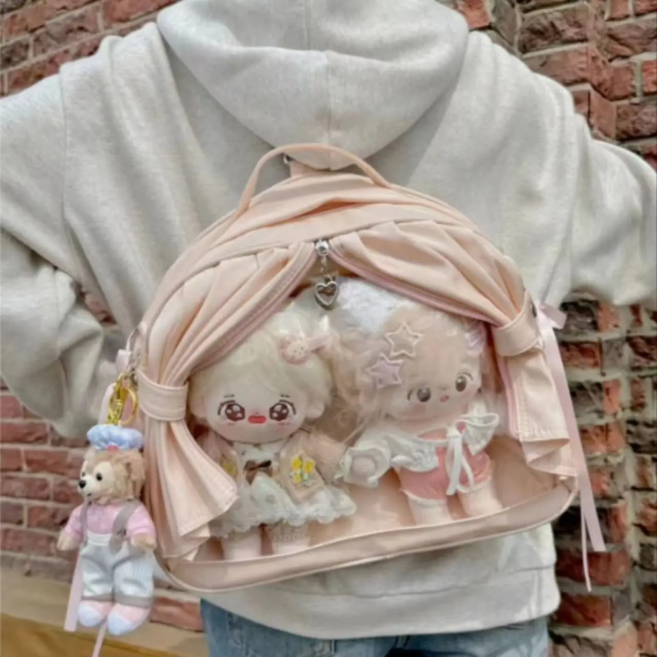 New Trendy Ita Backpacks Teenage Girls Transparent Canvas School Bag High-capacity Print Clear Rucksack Bolsa Mujer 2024