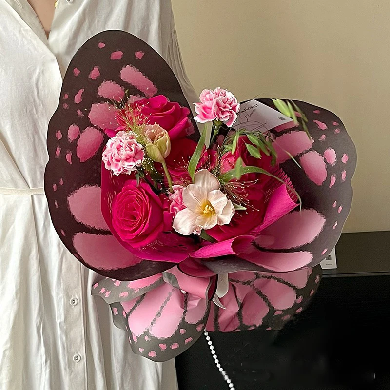 Flower Wrapping Paper Flower Packing Material Modeling Butterfly Wings Bouquet Wrapping Paper DIY Mother'S Day Gift Package