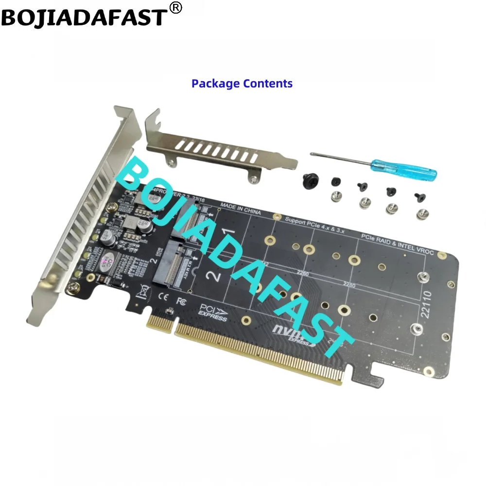 PCI-E 4.0 16X To 4 * M.2 M-Key SSD Adapter Expansion Card for 2280 M2 NVME SSD Support Motherboard PCIe x4x4x4x4 Bifurcation