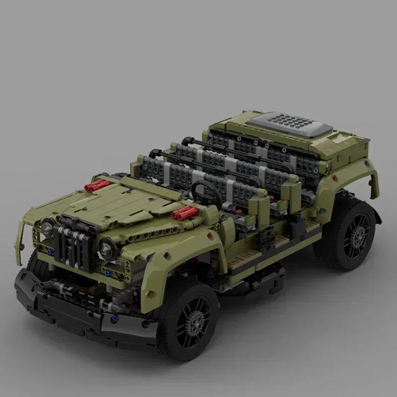 MOC-Blocos de Construção de Modelo de Carro Urbano, Tijolos Modulares, Aventura EMV, Veículo Off-Road, Tecnologia, Montagem DIY, Brinquedo de Natal, Presentes