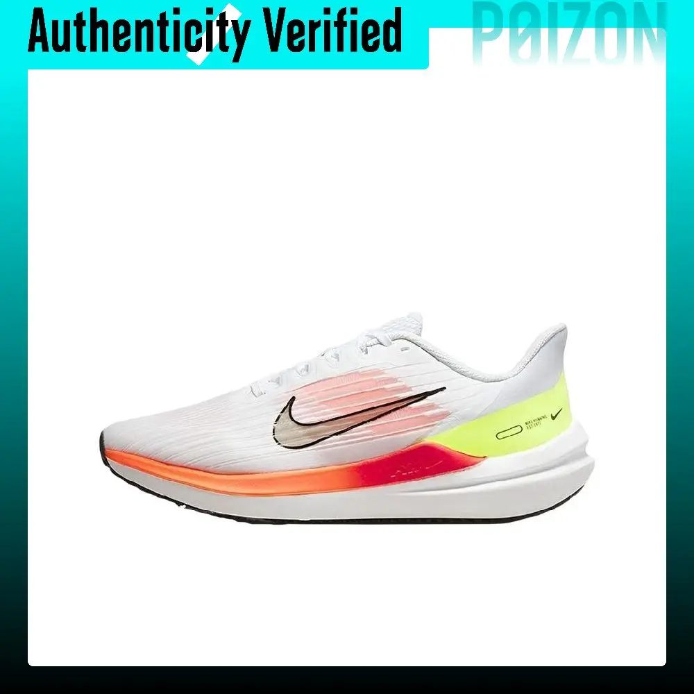 Nike Winflo 9 Running Shoes Men's Low Top White/Orange/Yellow DD6203-100