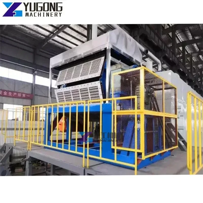 Super Long Operation Vacuum Pump Egg Carton Tray Machine Automatic Waste Paper Recycle Used Egg Tray Machine