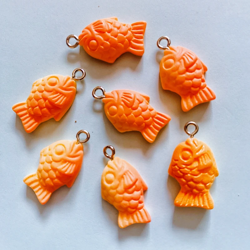 10pcs Cute Fish Bread Cake Resin Charms Handmade Earring Pendants Jewelry  DIY Creative Gift Necklace Keychain