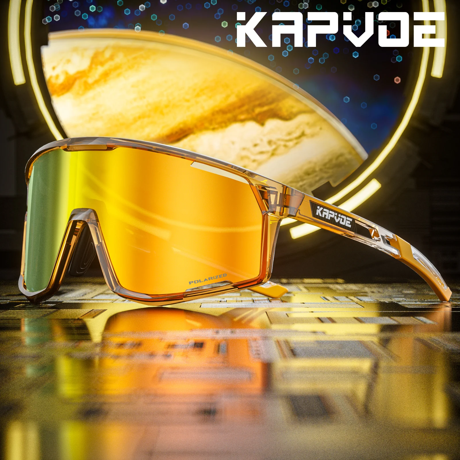 Kapvoe Polarisierte Fahrradbrille Sonnenbrille für Männer Frau Fahrradbrille Fahrradbrille Sport UV400 Reitbrille MTB-Brille