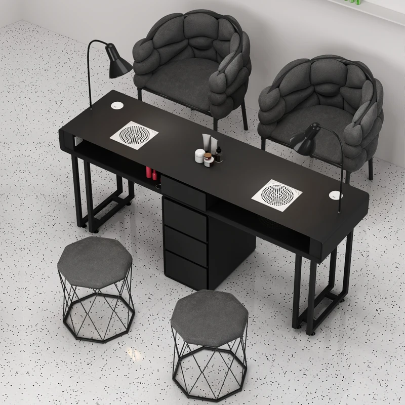 Nordic Luxury Nail Table Simple Salon Speciality Design Nail Table Metal Modern Mesa De Manicure Nail Salon Furniture HD50ZJ