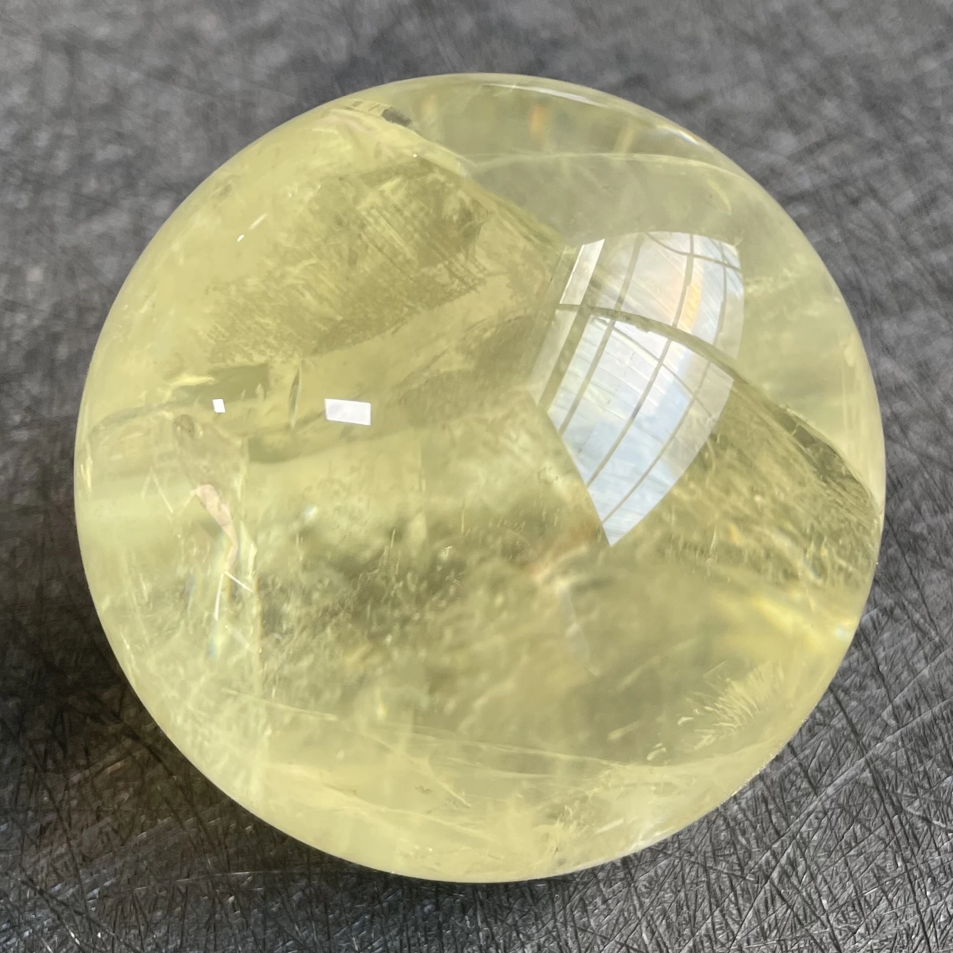 244g Natural Stone Citrine Crystal Ball Rainbow Quartz Sphere Polished Rock Reiki Healing B12