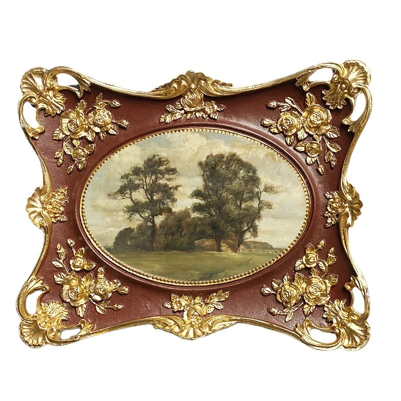 Vintage Distressed Red Embossed Photo Frame Resin Photo Frame Embossed Modern Dining Room Sofa Background Wall Living Room Creat