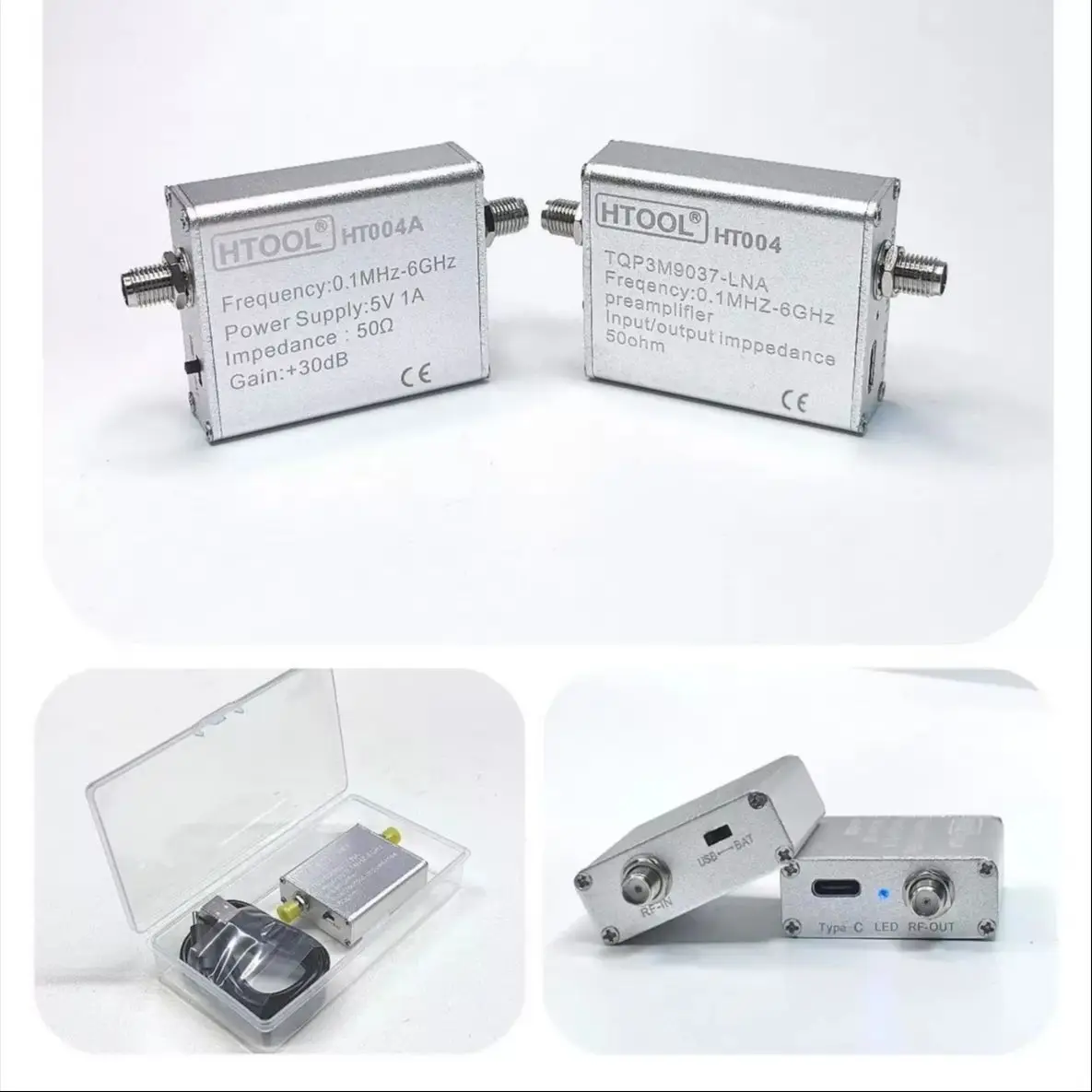 HTOOL HT004/HT004A Geräuscharmer Verstärker 100kHz-6GHz Breitband-Signalverstärker LNA 20dB 35dB Verstärkung Vorverstärker für Autoradio GPS SDR – Detail 10