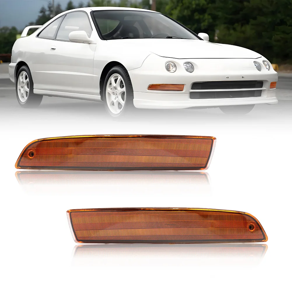 2Pcsr For 1994 1995 1996 1997 Acura Integra Front Bumper Parking Light Turn Signal Light Side Marker Daytime Running Light Cove