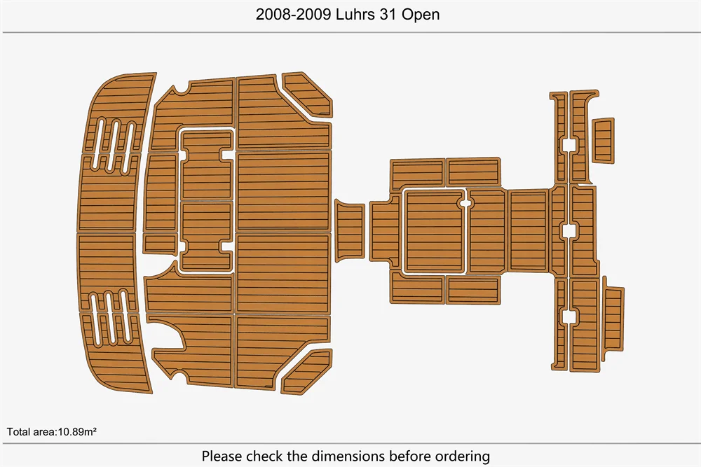 Eva foam Fuax teak seadek marine floor For 2008-2009 Luhrs 31 Open Cockpit Swim Platform 1/4