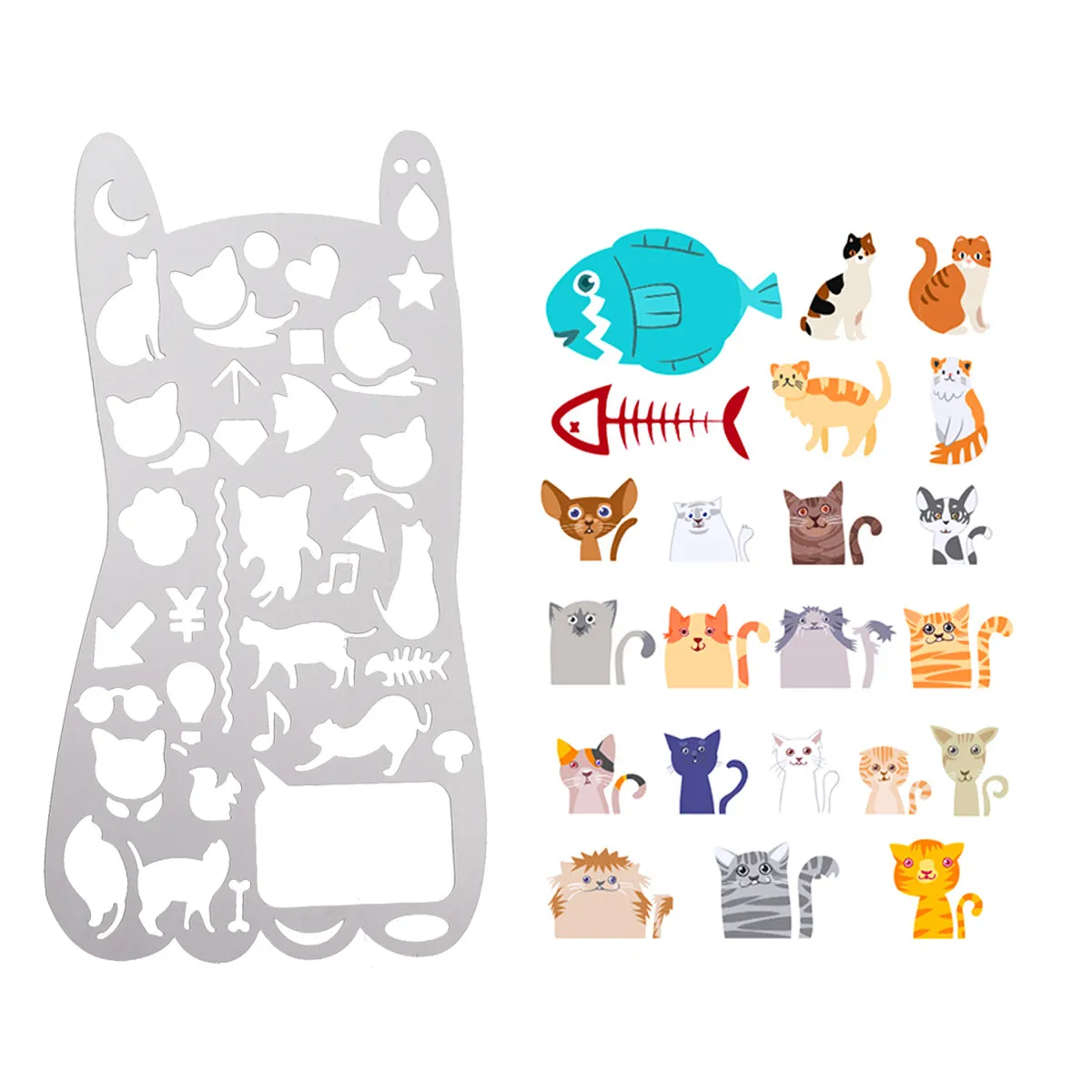 2Pcs Metal Steel Stencils Drawing Painting Templates Reusable Waterproof Washable Craft Stencils for Scrapbooking School