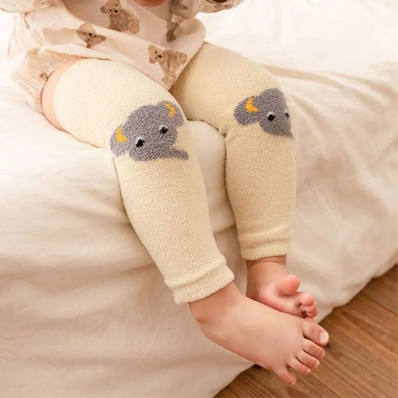 아기 무압박 레그 워머 양말 롱 튜브 플리스 안감 두꺼운 워머 0-3세 유아 겨울 무릎 보호