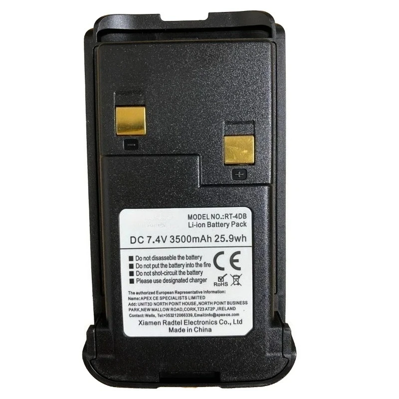 RT-4D 7.4V 3500mAh Li-ion Battery Pack for Radtel RT-4D RT-4DB DMR Two Way Radio Walkie Talkie Replacement Battery