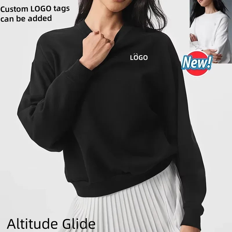 

Custom Women Yoga sweatshirt Crew Neck Pullover Unisex Style Autumn Winter Soft Yoga Sports Top Women's original yoga sweatshirt