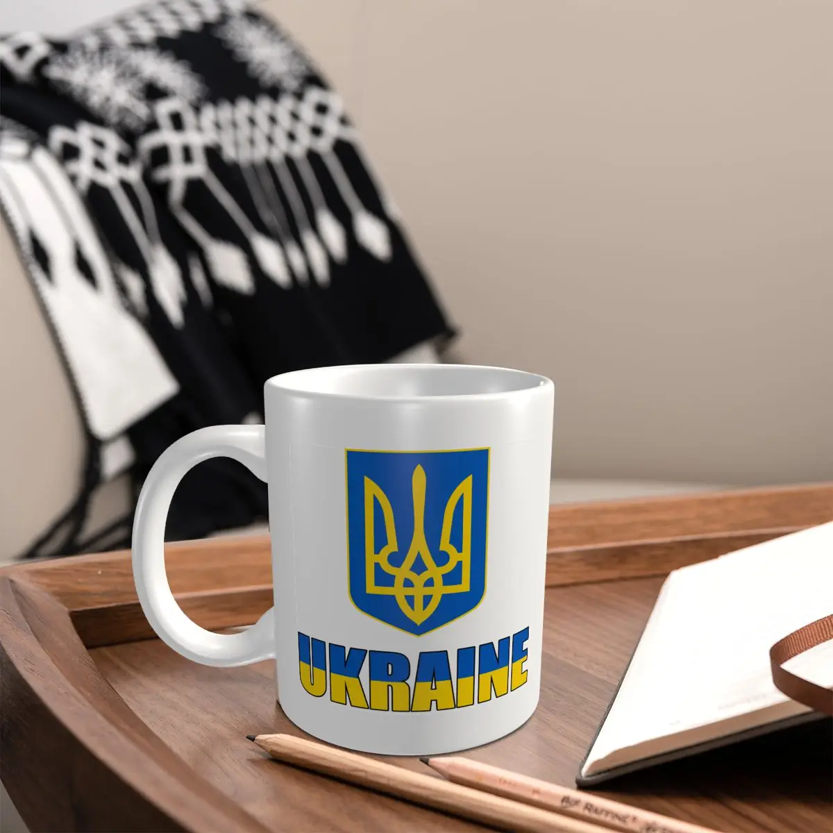 Mark Cup Mug Ukraine Letter Flag Emblem Coffee Mugs Tea Milk Water Cup Travel Mugs For Office Home