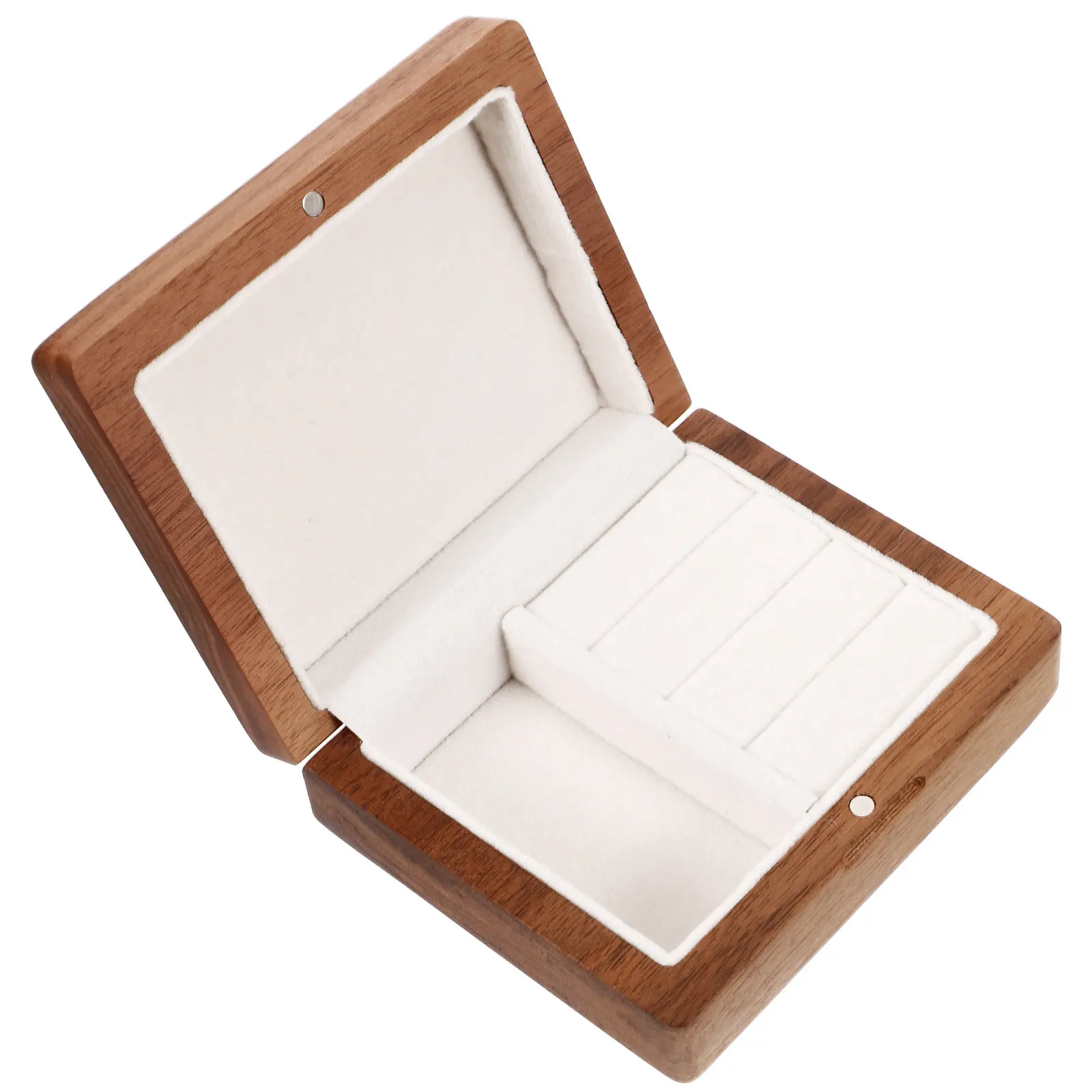 

Elegant Wooden Jewelry Box Small Gift Box for Rings Necklaces Earrings Wedding Proposal Engagement Travel Portable Desktop