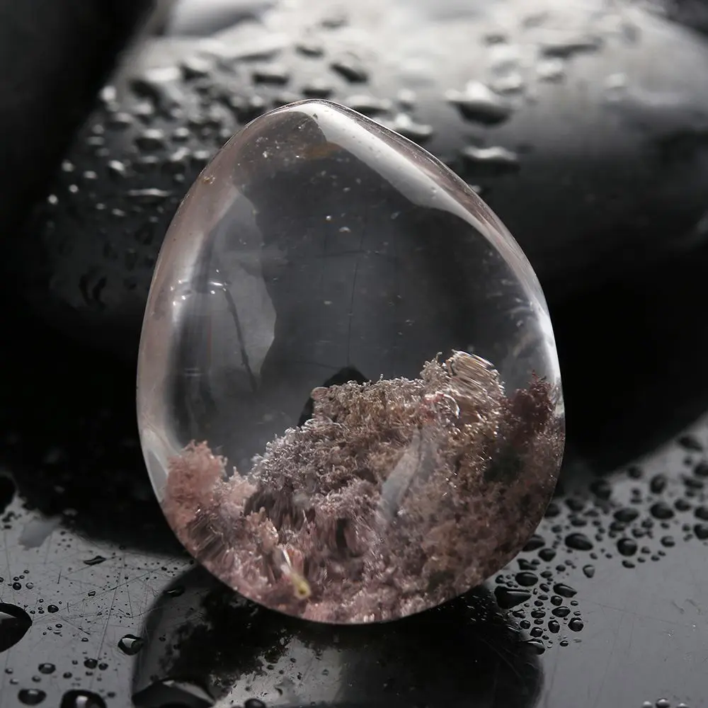 Gemstone Natural Ghost Crystal Phantom Stone Healing Ornament Pendant Quartz