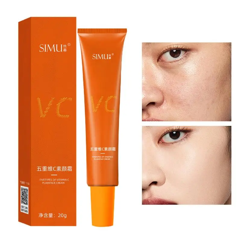 Five Vitamin C Tone-up Cream VC Whitening Brightening Concealer Natural Moisturizing Lazy Makeup Cream Skin Care Cosmetics