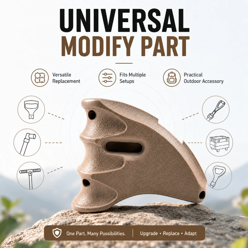 Molded Textured Nylon Ergonomic Handhold Shell Curved Arc Shape Fixed Hole Layout Hobby DIY Model Auxiliary Grip Fittings