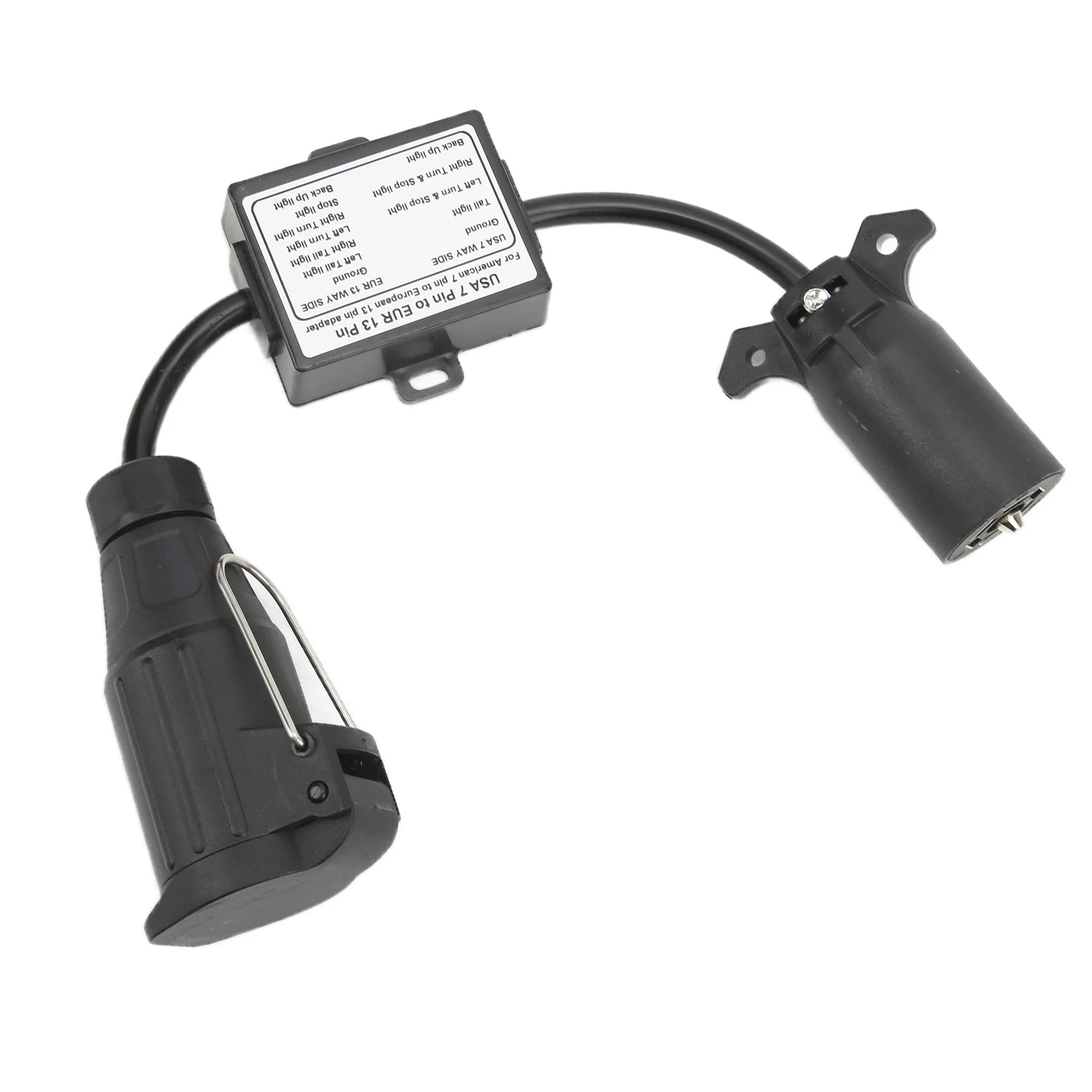 Plastic Car Connector US Vehicle 7 Way Blade Connector to European 13 Pin Round Connctor for Car and Truck Trailer Connector