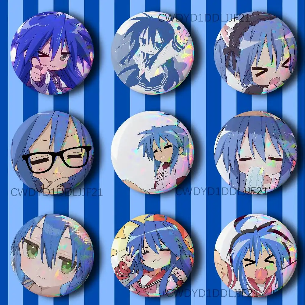 

I-Izumi Konata Lucky Star Anime Vintage Anime Brooch Creative Badge for Hat Bag Decoration Fans Collect Gifts