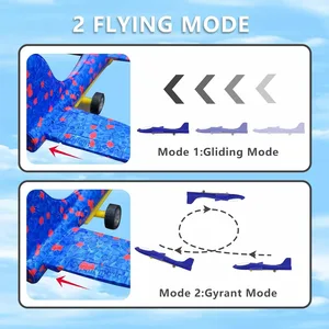 Glowing Foam Aircraft 10M Launcher Catapult Glider Airplane Gun Mainan Anak-anak Permainan Luar Ruangan Menembak Terbang Hadiah Liburan Anak Laki-laki Perempuan 8 peluncur pesawat penjualan terbaik - №
