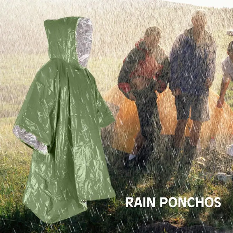 Emergency Rain Poncho Thermal Blanket Poncho Weather Proof Outdoor Survival Camping Gear Outdoor Blanket Waterproof