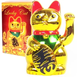 Chinese Lucky Cat Wealth Waving Hand Cat Gold Maneki Neko Cute Lucky Electric Cat Craft Art Home Shop Hotel Shop Decoration