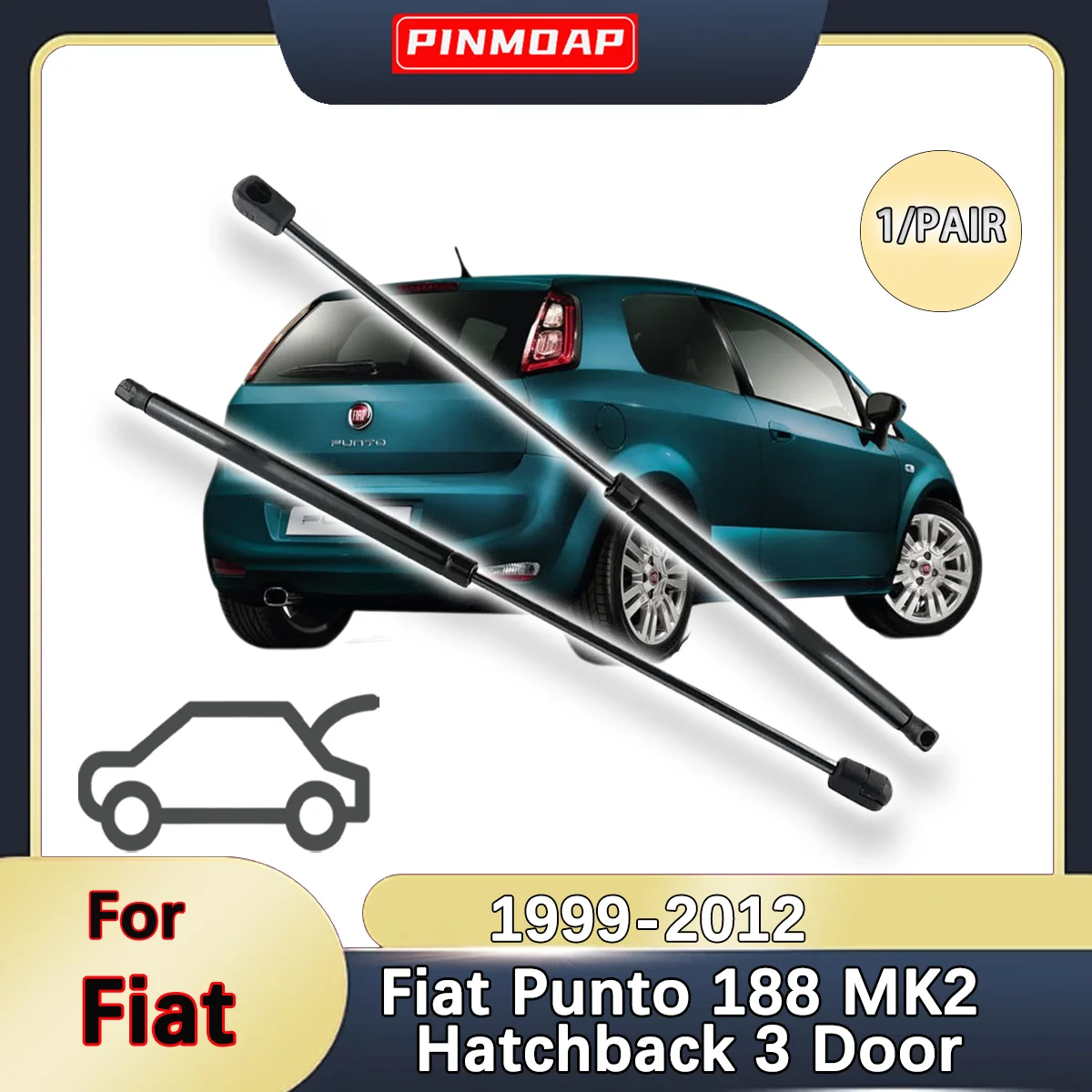 Trunk Gas Struts Spring Bar For Fiat Punto 188 MK2 Hatchback 3 Door 1999-2012 OE 46744596 Rear Shock Strut Bar Pressure Rod
