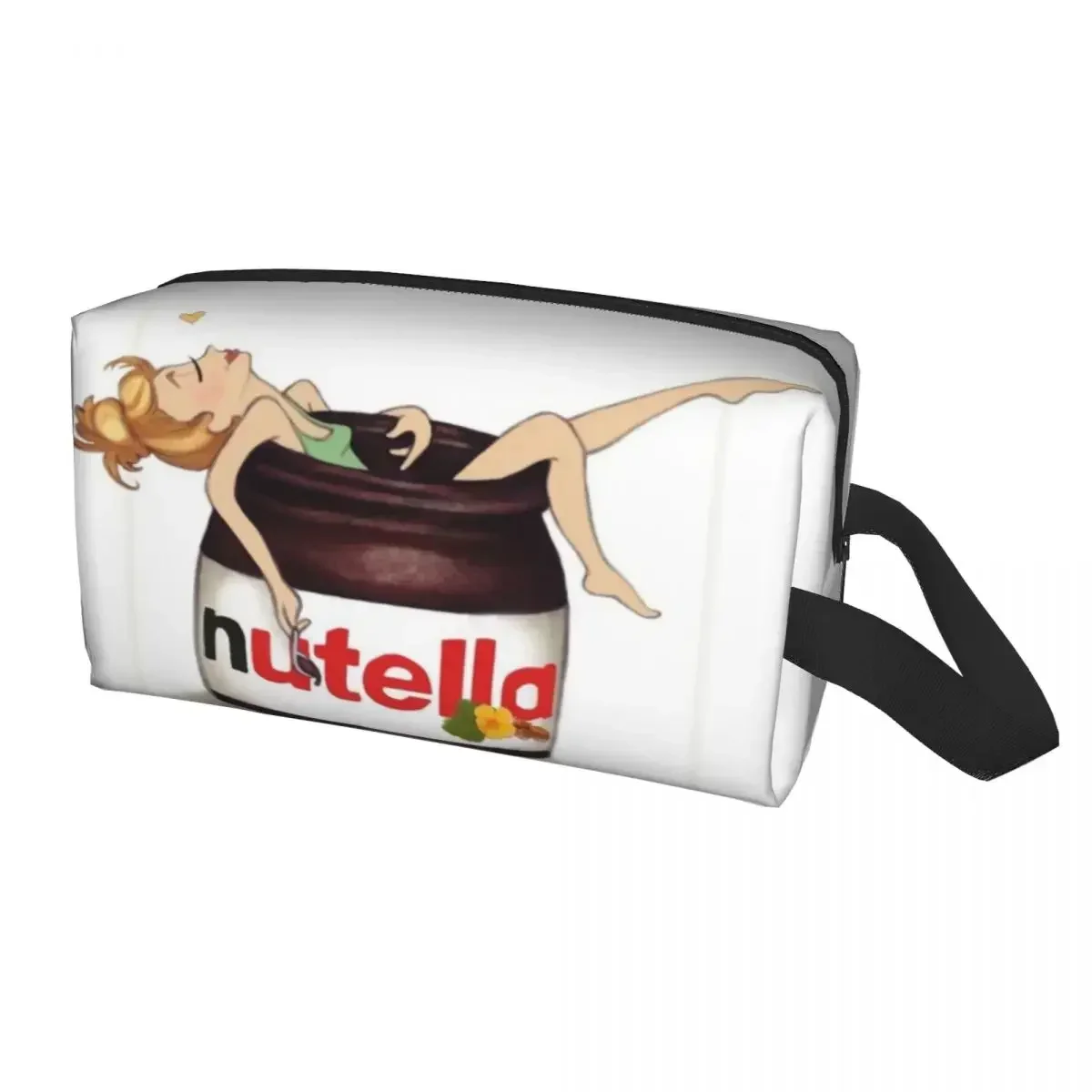 Fashion Italy Nutellas Travel Toiletry Bag for Women Cartoon Cosmetic Makeup Bag Beauty Storage Dopp Kit