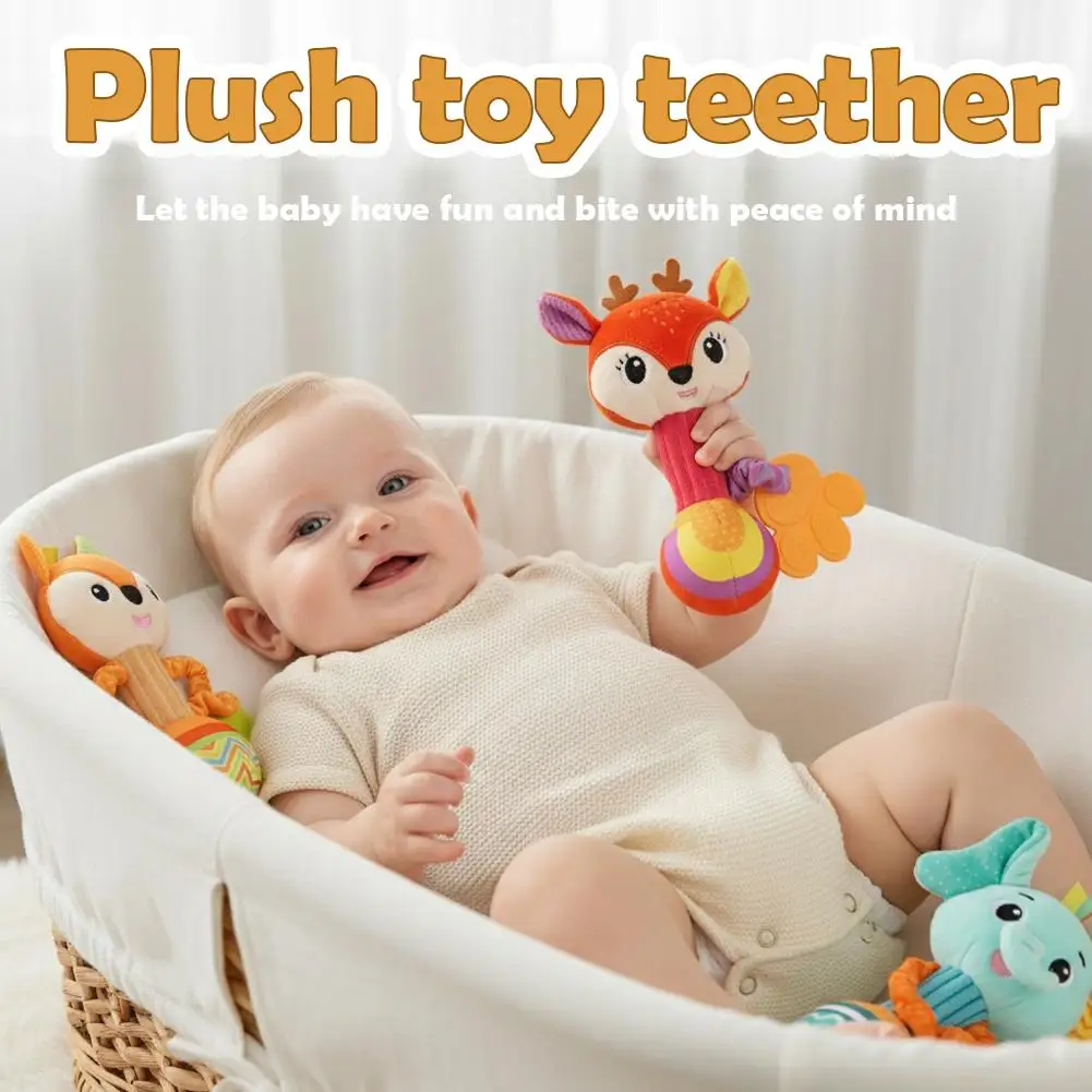 ぬいぐるみおもちゃ歯固めベビーガラガラソフトぬいぐるみ教育ガラガラ感覚ボールトレーニングおもちゃ布 S5V0