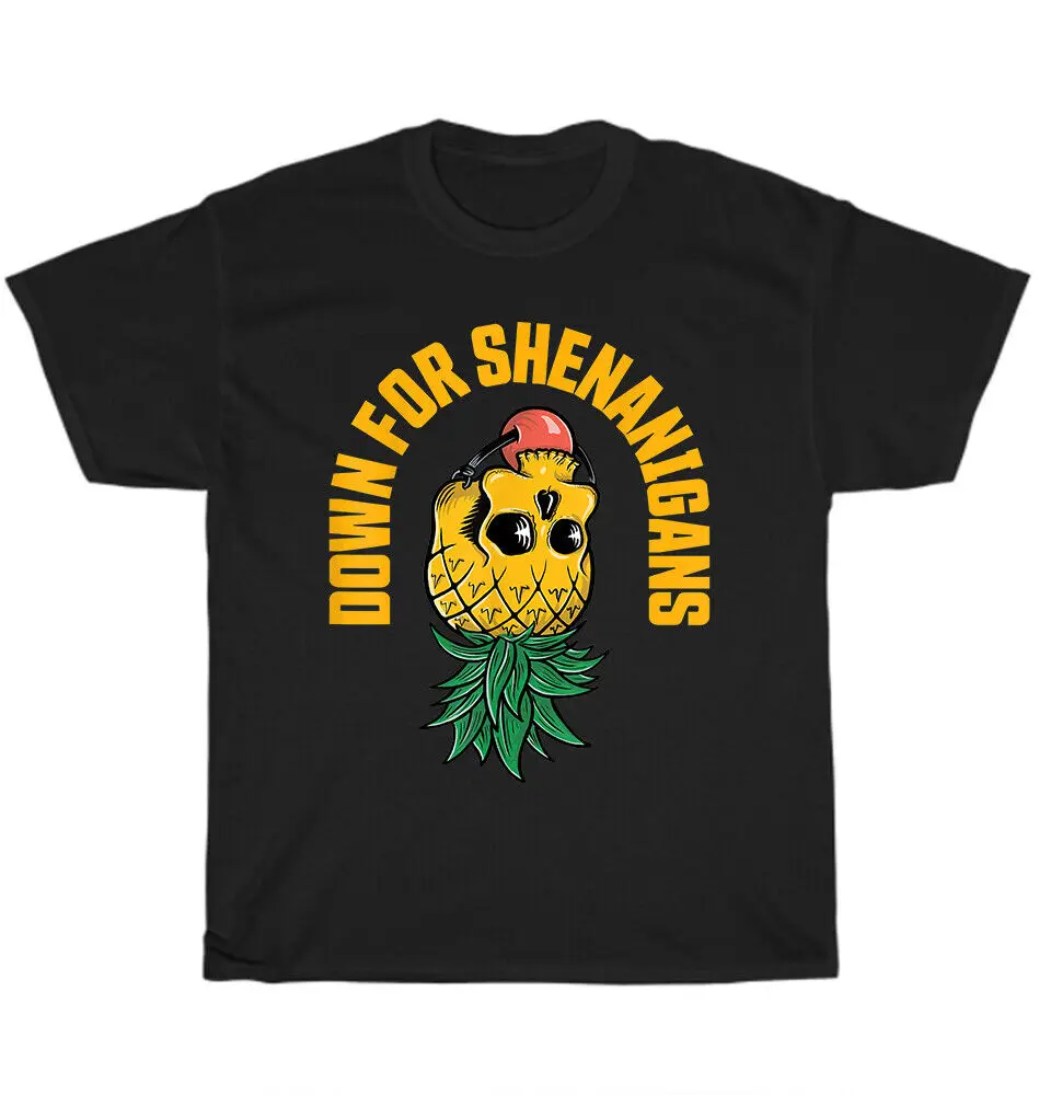 Pineapple Down For Shenanigans Swingers St Patricks Day T-Shirt Unisex Tee GiftUnisex Summer Cotton Luxury Brand Super Sizevinta