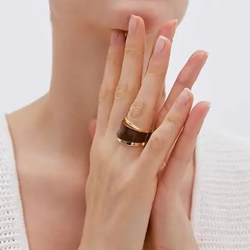 

Jenny&dave Liquid Enamel Double-layer Open Ring Elegant Party Jewelry Rings Women's Ring