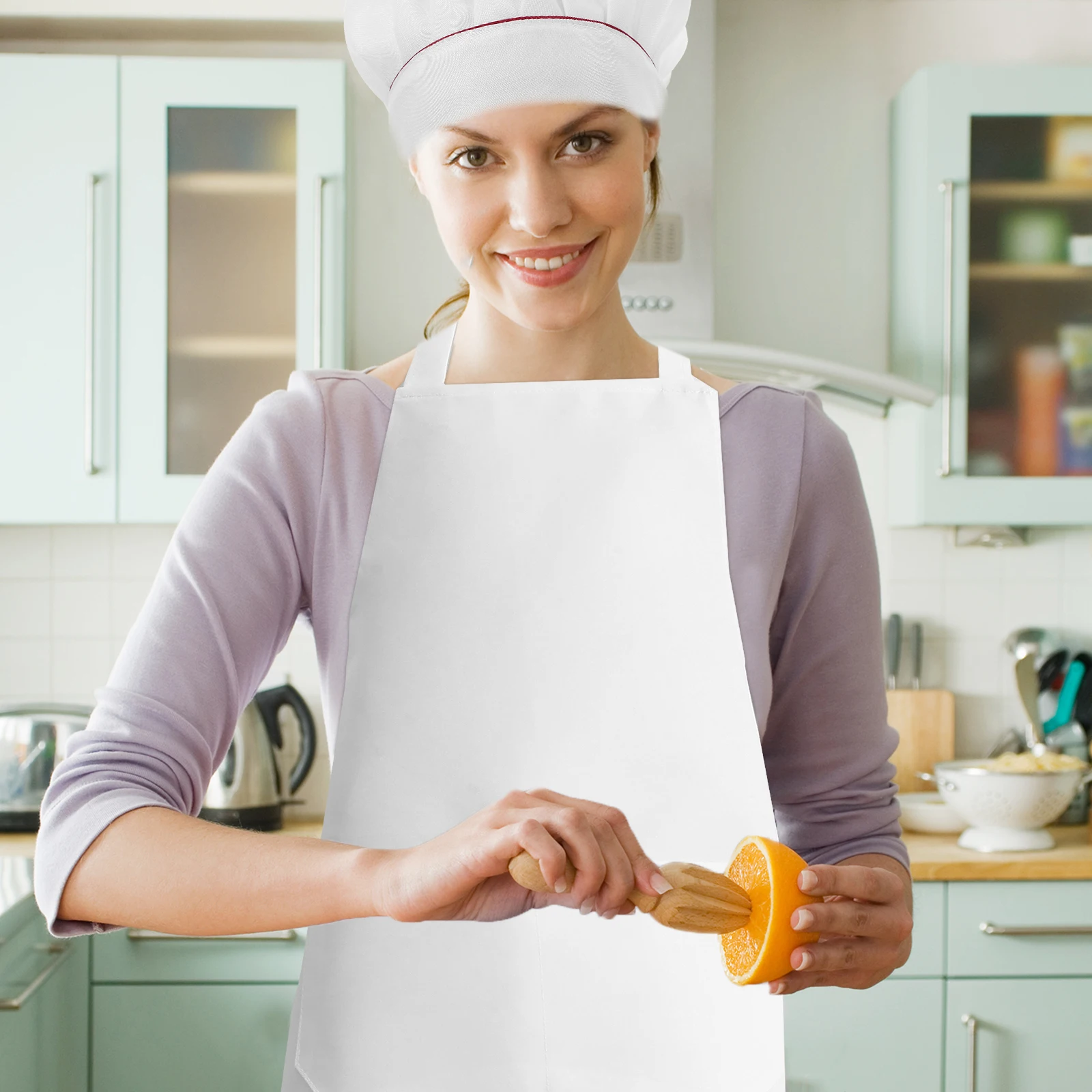 

2pcs Apron Set Chef Apron Waiter Waitress Cooking Wear-Resistant Split Pocket For Restaurants Cafes Hotels Kitchens White