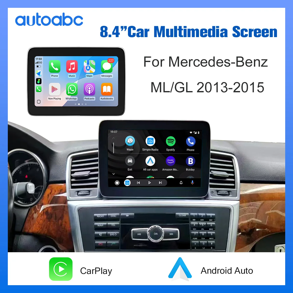 8,4'' Kabelloses Carplay/Linux für Mercedes Benz NTG4.5 ML W166 ML350 GL X166 2013-2015 Touchscreen-Multimedia-Radioempfänger